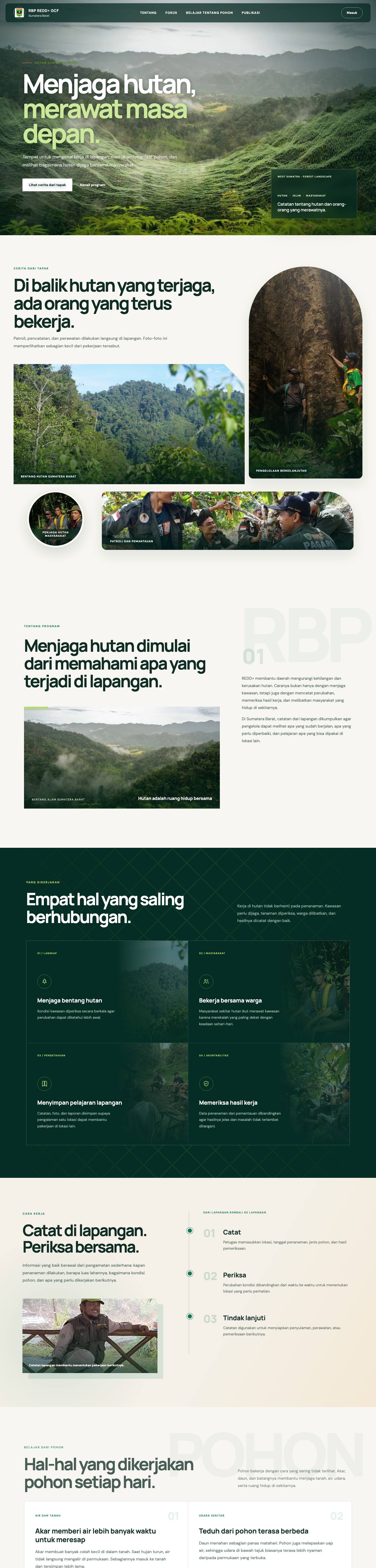 Tampilan situs RBP REDD+ GCF Sumatera Barat